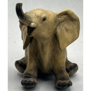 Vintage Guido Cacciapuoti Signed Ceramic Baby Elephant Figurine Collectable
